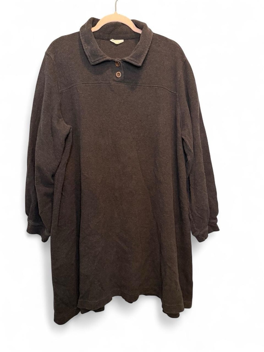 Poetry Charcoal 100% Cotton Ribbed Tunic Sweater Dress 16 Fall Autumn Staple